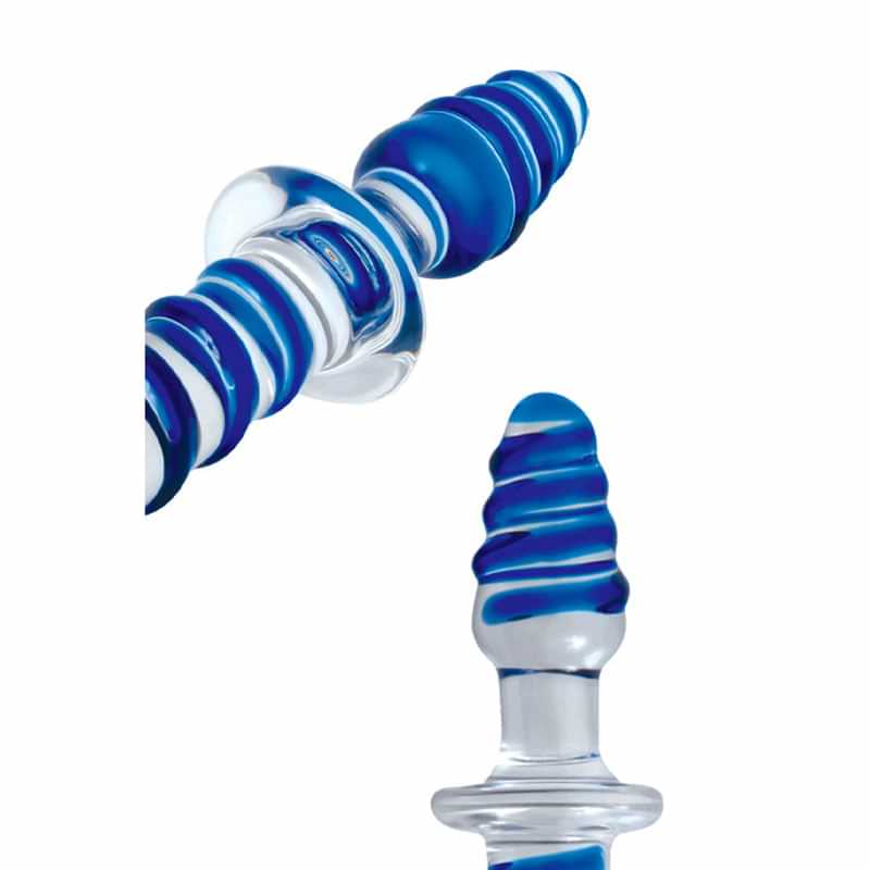 Adam & Eve Twisted Love Glass Dildo - Clear/ 24 cm (9.5'') Double Ended Glass Dong