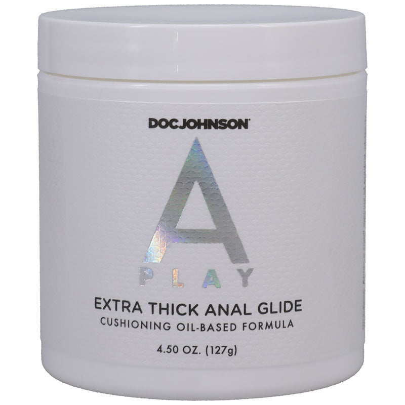 A-Play Extra Thick Anal Glide in 127g tub, ideal oil based anal glide lubricant for fisting and intense play.