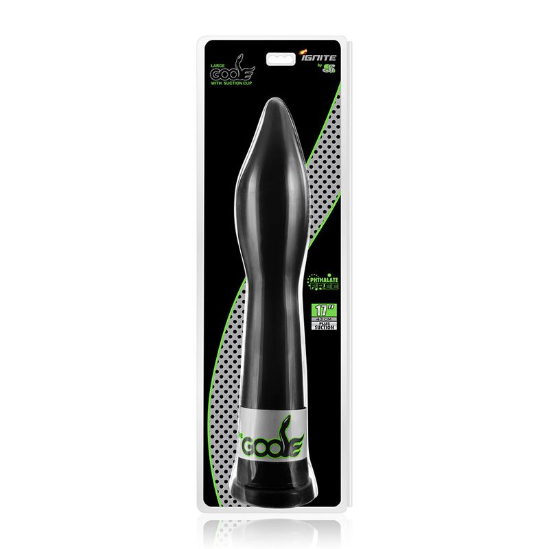 Goose Large w Suction Black with phthalate free plasticizer, premium grade, easy to clean, and flexible design.