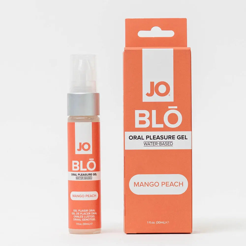Affordable quality JO Blo Mango Peach - Mango Peach Flavoured Oral Pleasure Gel - 30 ml Bottle  from JO by Discreet Intimate Essentials with Discreet Delivery 