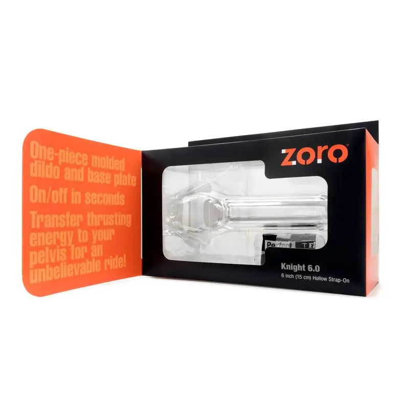 Zoro Knight 6in Hollow Shaft Clear Strap On PerfectFit Discreet Intimate Essentials.