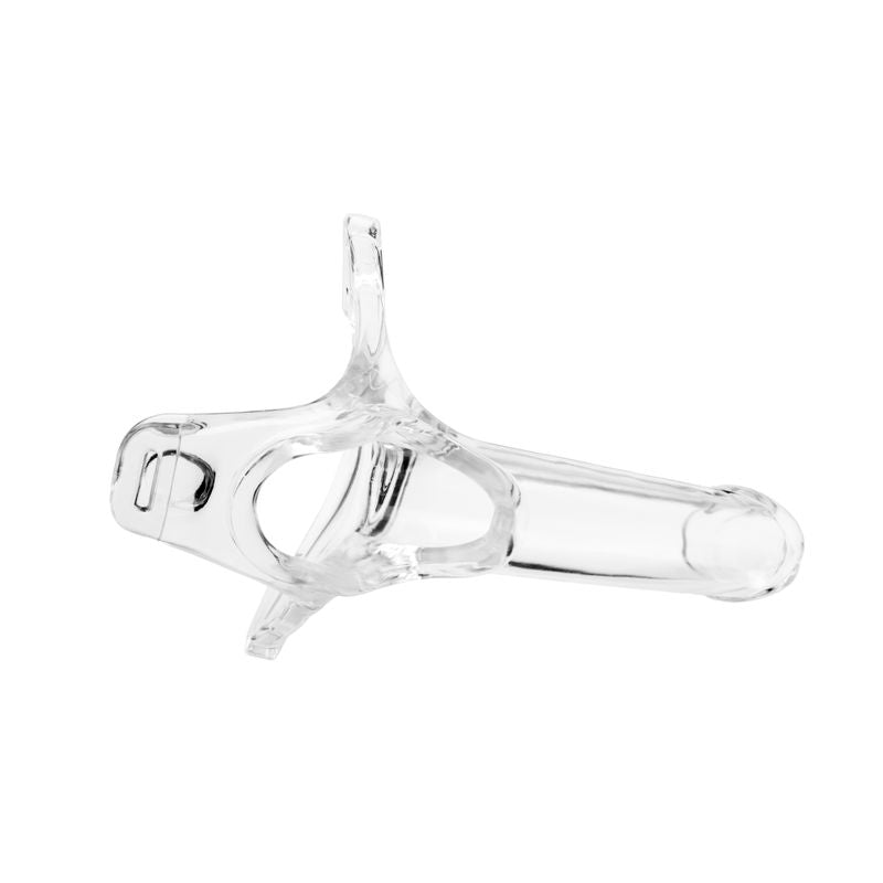 Zoro Knight 6in hollow shaft strap on featuring a clear design and soft elasticized waistband for comfort.