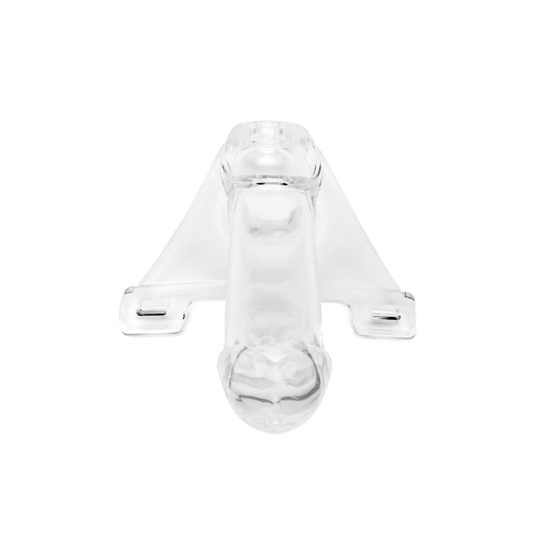 Zoro Knight 6in Hollow Shaft Clear Strap On showcasing the clear design for ultimate comfort and pleasure.