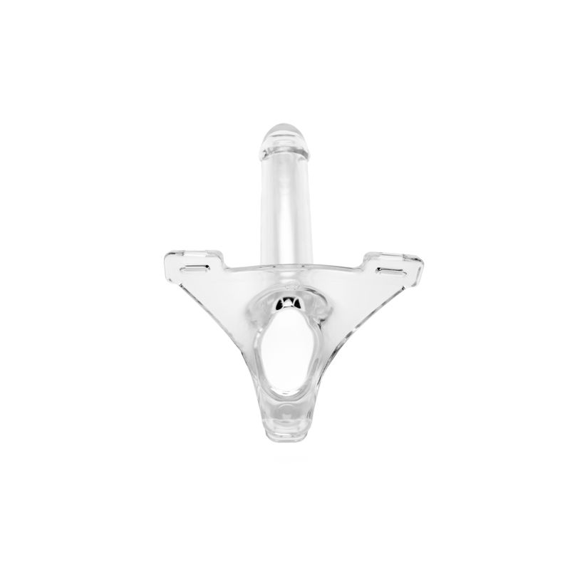 Zoro Knight 6in Hollow Shaft Clear Strap On with ergonomic design for comfortable wear in adult entertainment.