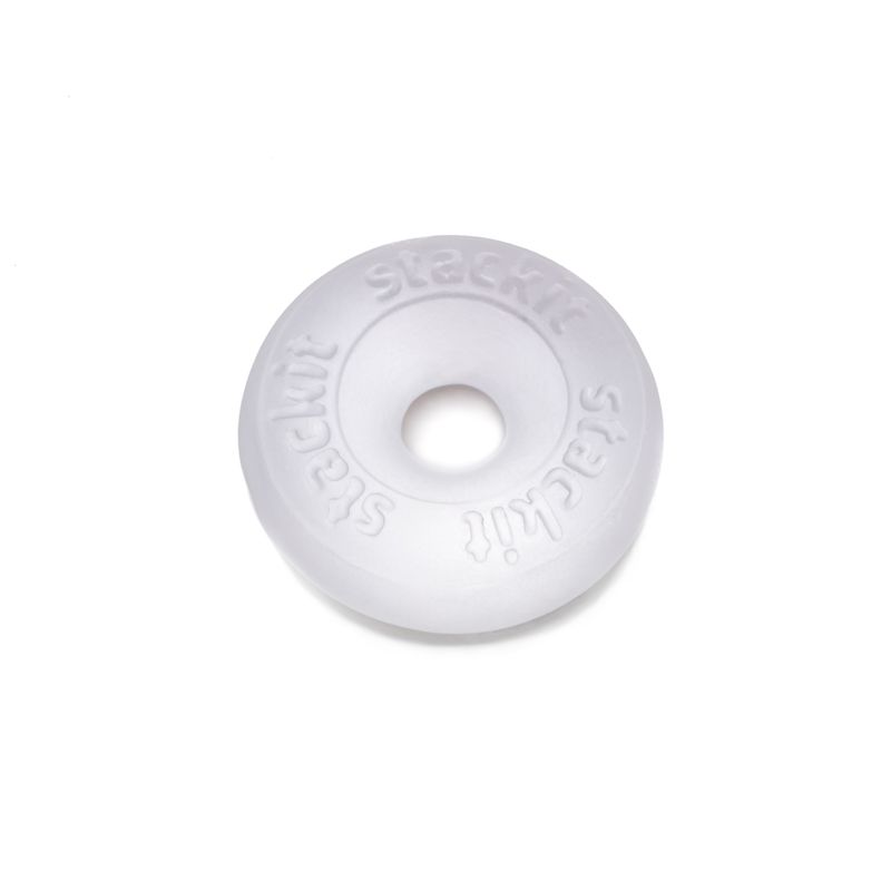 SilaSkin Stackit product, a compact clear silicone ring designed for enhanced comfort and performance.