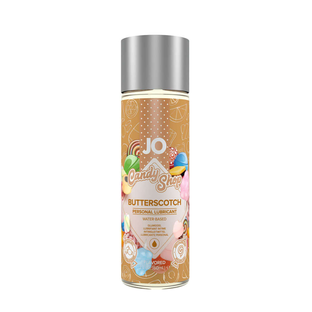 JO Candy Shop Butterscotch Lube 60 mL - butterscotch flavored lubricant in a water-based formula.