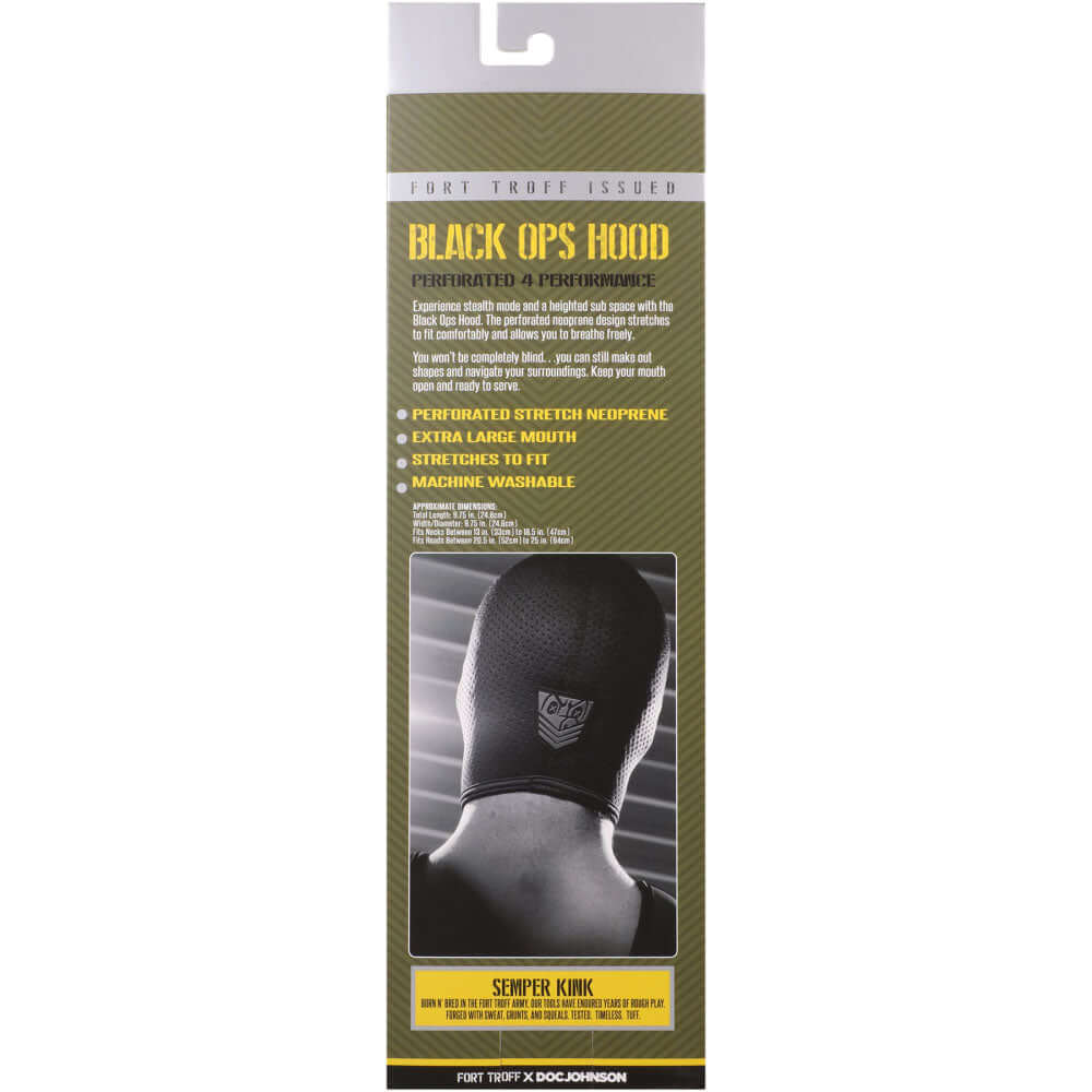 Fort Troff Ops Hood Regular made of perforated neoprene performance hood, features stretch design and extra large mouth.