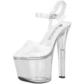 Clear Platform Sandal With Quick Release Strap 7in Heel from Lapdance Shoes, perfect for special occasions.