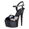 Black Platform Sandal With Quick Release Strap 6in Heel Lapdance Shoes Discreet Intimate Essentials.