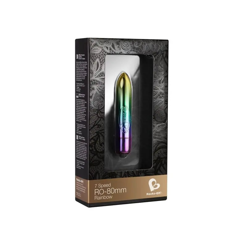 RO-80mm 7 Speed Rainbow Vibrating Bullet Rocks Off Discreet Intimate Essentials.