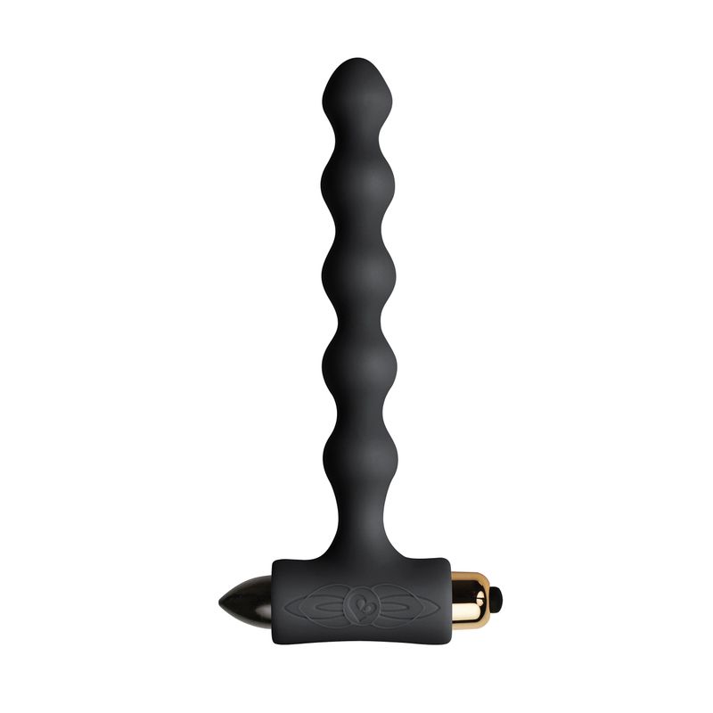 Petite Sensations Pearls Black slim vibrating anal beads for beginners and experienced users, offering ultimate pleasure.