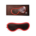 Adam & Eve Scarlet Couture Blindfold in red vegan leather, perfect for bondage play and enhancing sensual experiences.
