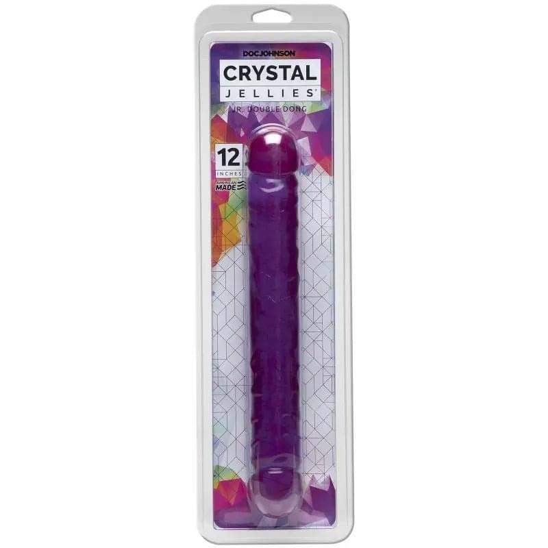 12 in Jr. Double Dong Purple Crystal Jellies Discreet Intimate Essentials.