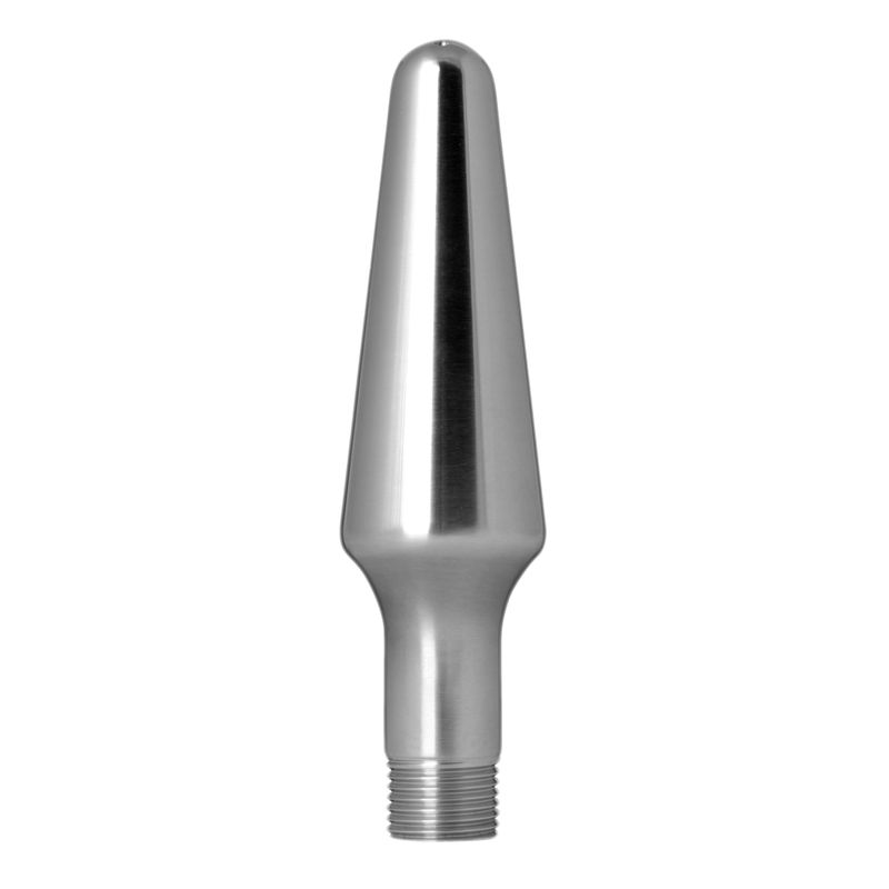 AlumiTip Aluminum Enema Nozzle Tip - brushed aluminum taper with five outlet holes for easy use.