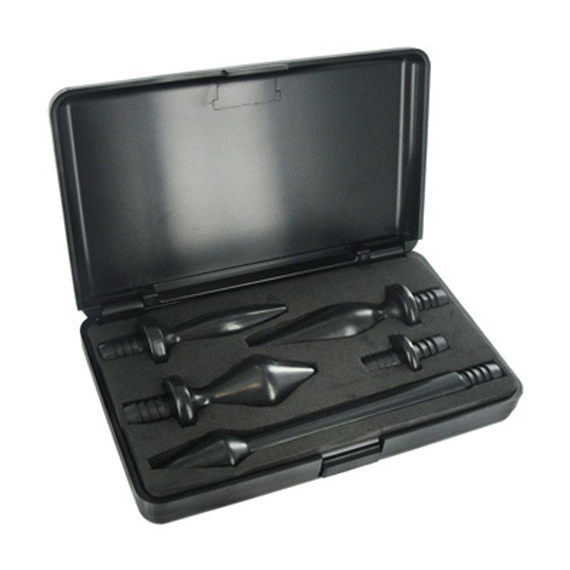 Enema Tip Set displayed in a sleek black case showcasing various enema tips for intimate essentials.