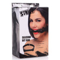 Silicone Bit Gag packaging showcasing premium silicone design, adjustable straps, and comfortable fit for pet play.