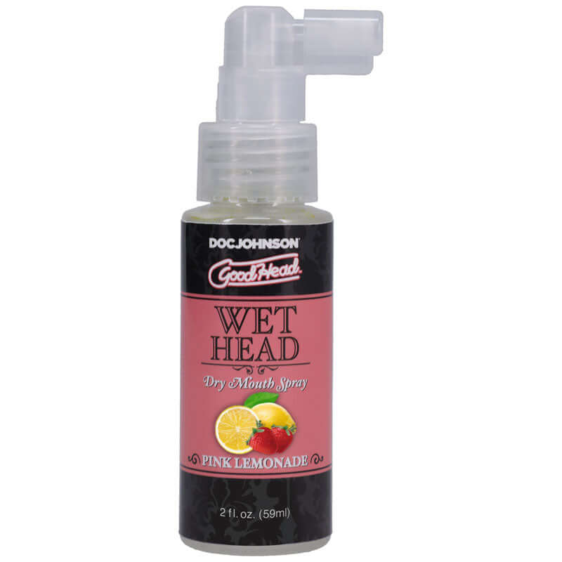 GoodHead Wet Head Dry Mouth Spray - Pink Lemonade Flavoured - 59 ml bottle for dry mouth oral sex spray.