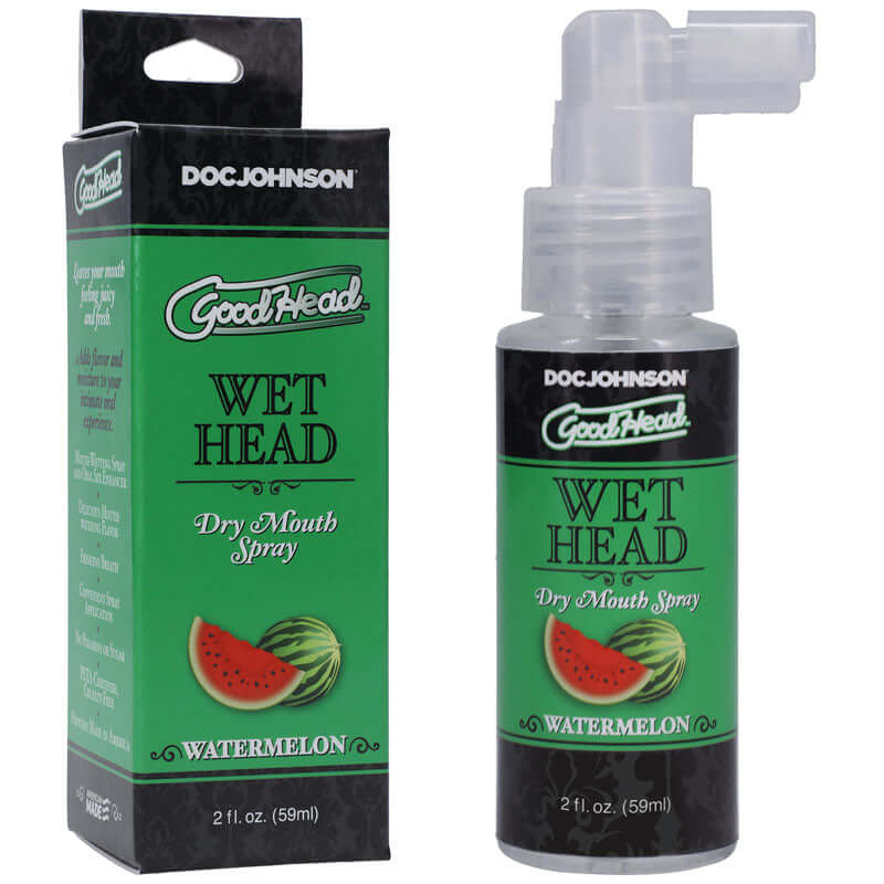 GoodHead Wet Head Dry Mouth Spray - Watermelon Flavoured - 59 ml bottle, ideal for oral sex, featuring watermelon dry mouth spray.
