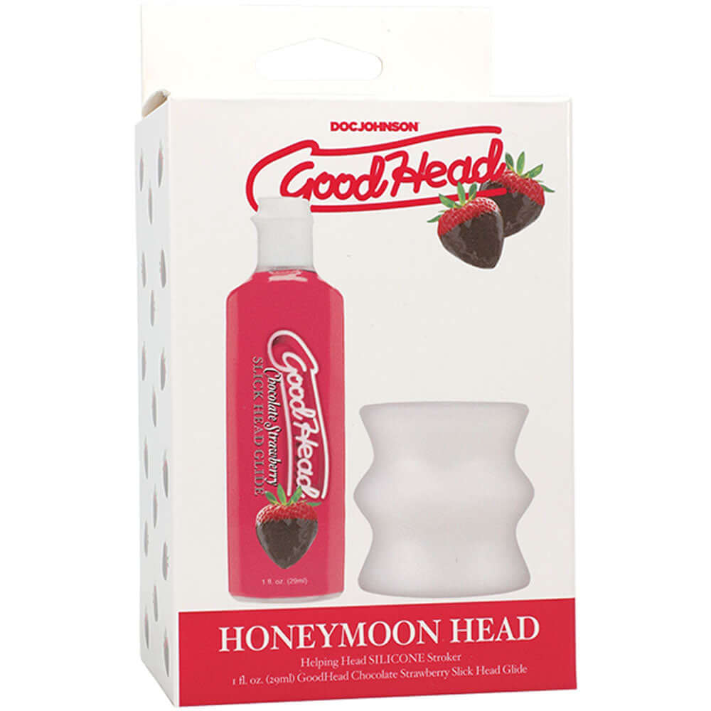 GoodHead Honeymoon Head kit featuring chocolate strawberry stroker kit and smooth glide for enhanced pleasure.
