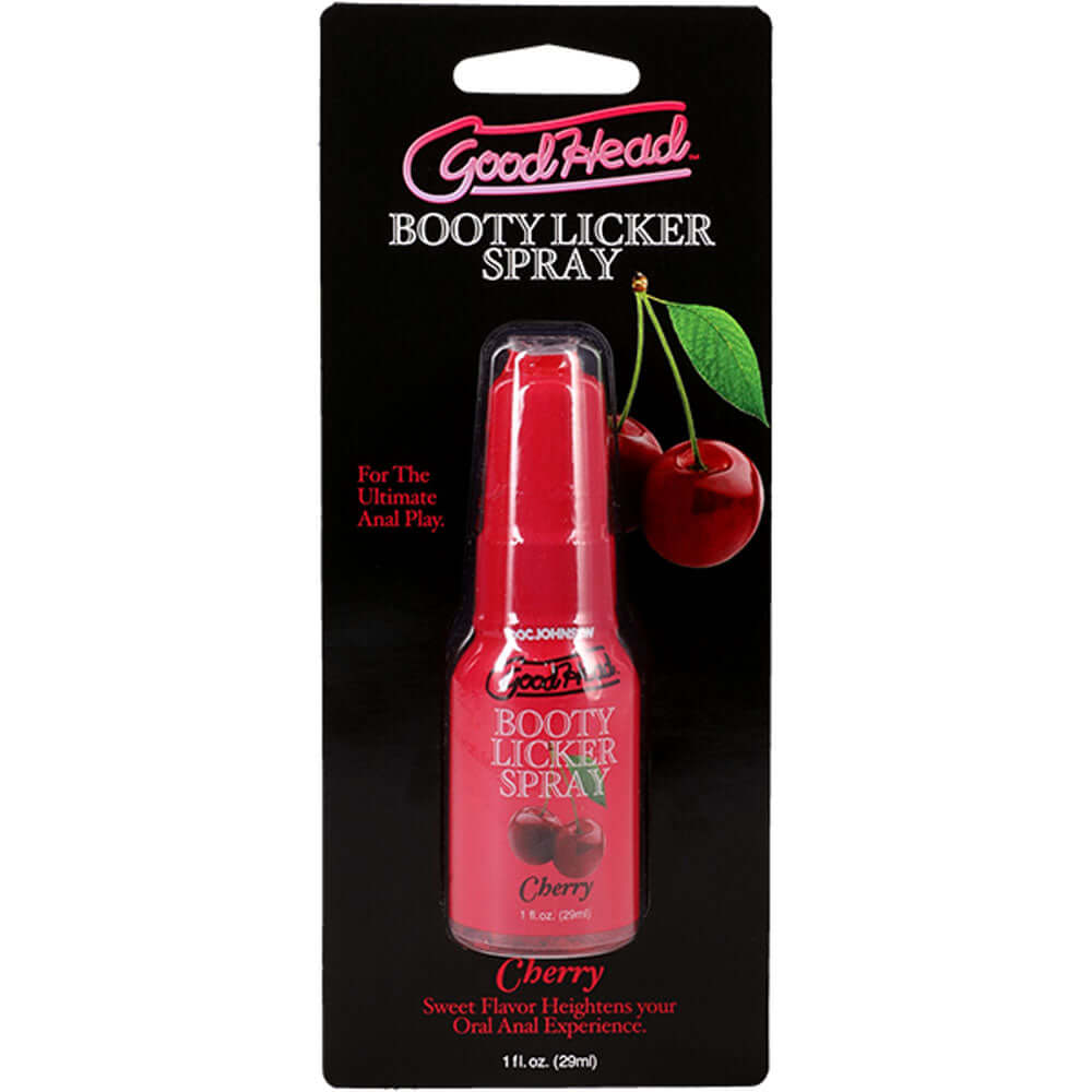 GoodHead Booty Licker Spray Cherry flavored booty spray in 29 ml bottle for tasty anal play.