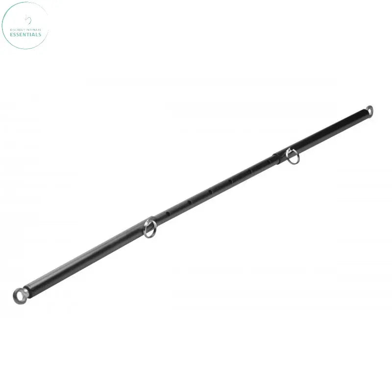 Adjustable Steel Spreader Bar Black with eyebolts, made of durable steel, adjustable between 23 and 35 inches.