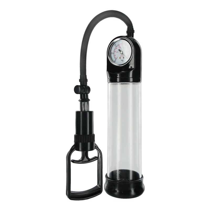 Deluxe Trigger Penis Pump with pressure gauge and unique trigger mechanism for effective performance.