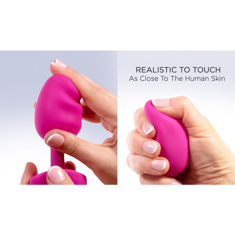 Gplug Large Bioskin Sweet Raspberry close-up showing realistic touch and feel of the Bioskin material.
