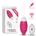 IJOY Wireless Remote Control Rechargeable Egg in pink packaging with USB cable and remote control.