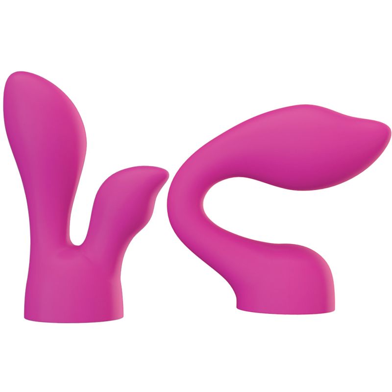 PalmSensual massager heads in pink silicone, designed for versatility with PalmPower massager.