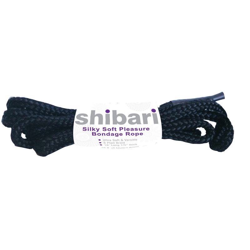 Shibari Rope Silky Soft Bondage 5m Black, perfect for intimate essentials and bondage play.