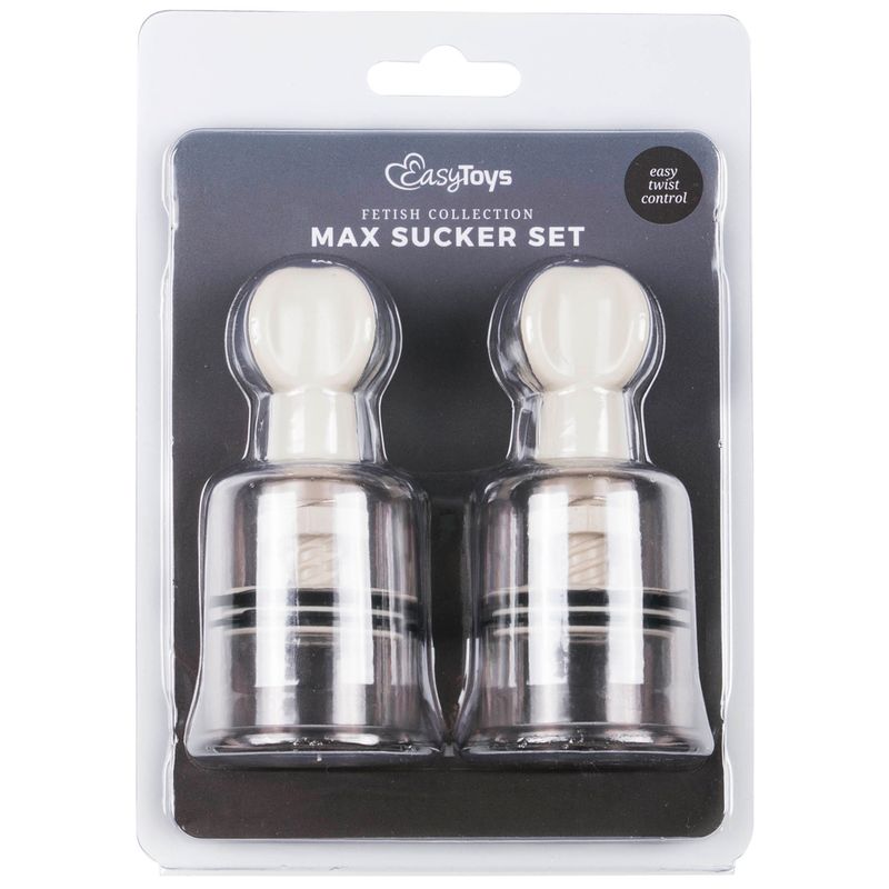 Nipple and Clit Suckers - Large 2 Pc. Max Sucker Set for enhanced stimulation and pleasure.