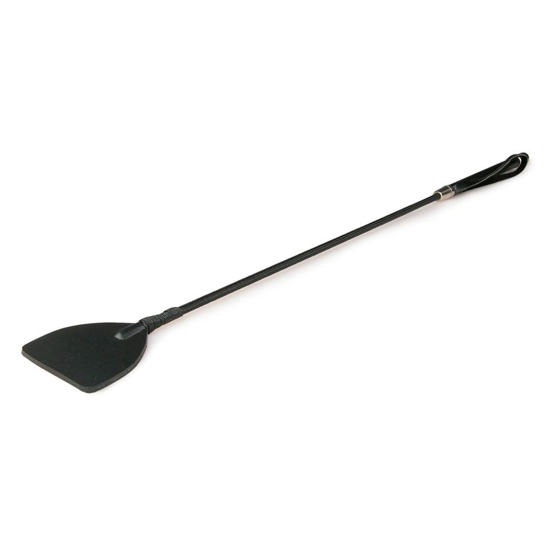 PU leather SM crop whip with a long handle and elegant design, perfect for SM play and games.