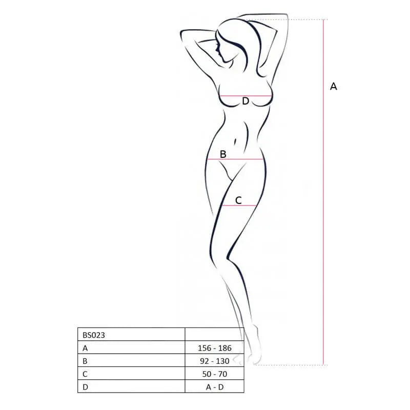 Bodystocking Fishnet  With Open Cleavage BLK Passion Lingerie Discreet Intimate Essentials.