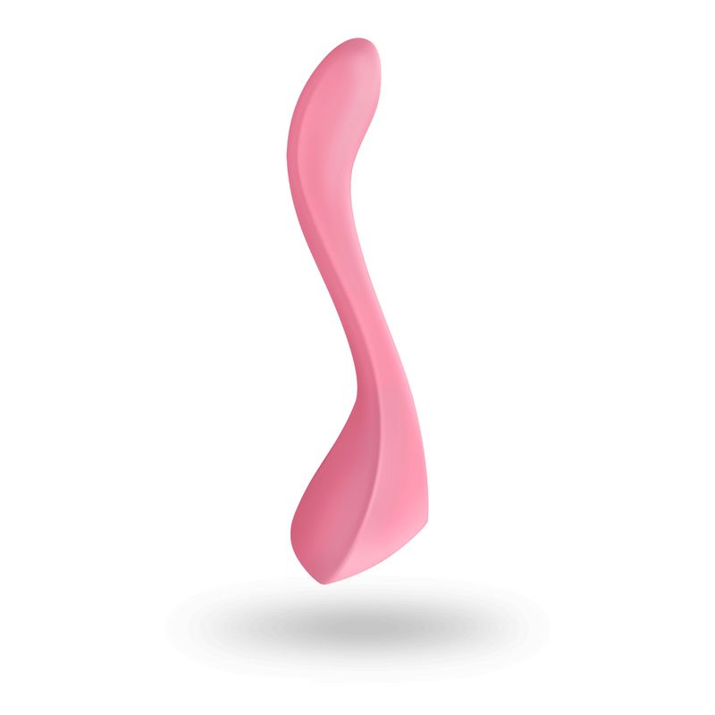 Satisfyer Multifun 2 vibrator in pink with a unique shape for versatile pleasure experiences.