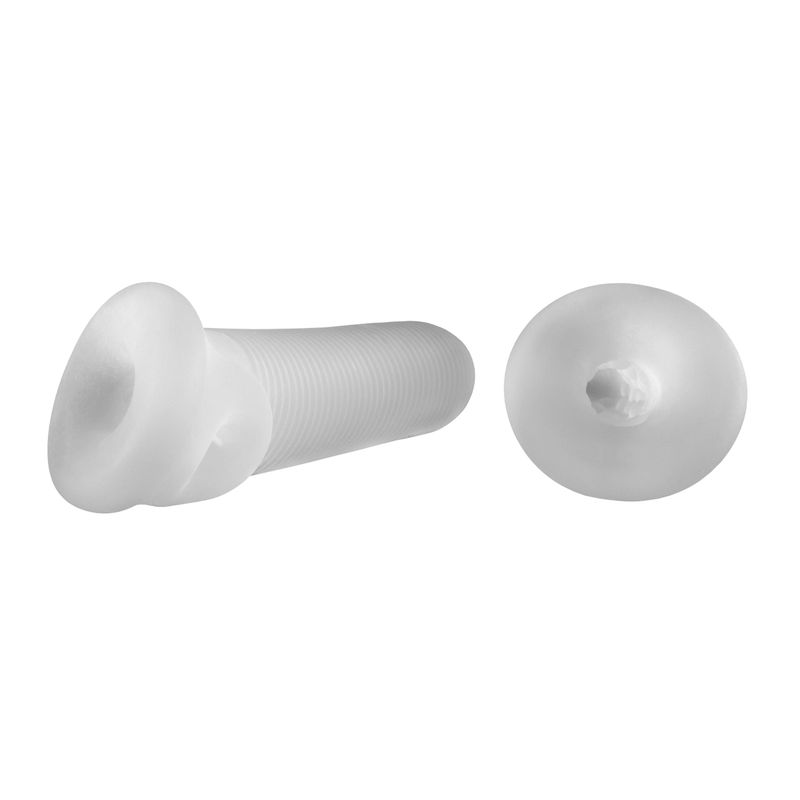 Fat Boy Micro Rib sheath product image showing its sleek design in white silicone.