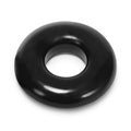 large black cockring with a smooth surface, designed to enhance and support performance for users.