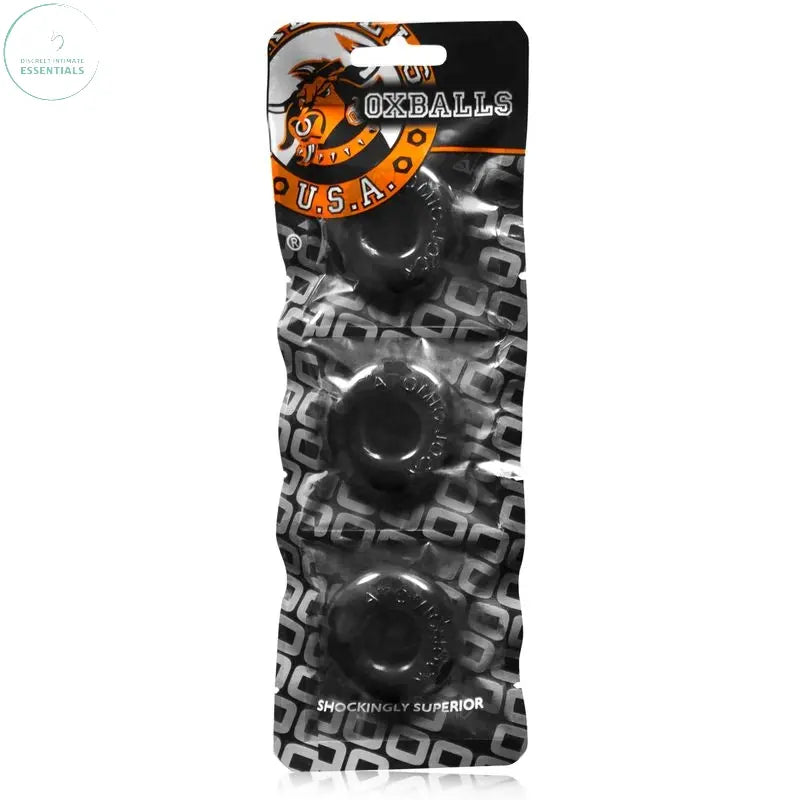 Affordable quality Ringer Cockring 3 Pc Black  from OxBalls by Discreet Intimate Essentials with Discreet Delivery 