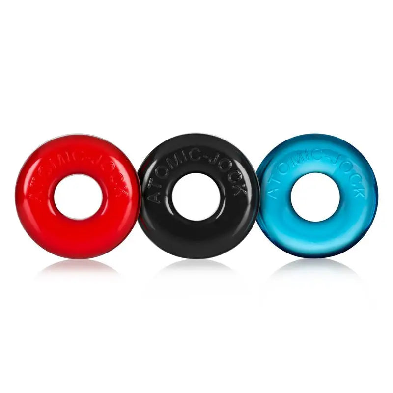 Ringer Cockring 3 Pc Multicolor OxBalls Discreet Intimate Essentials.