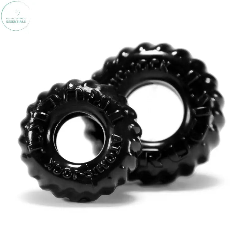 Affordable quality Truckt 2 Pc Cockring Set Black  from OxBalls by Discreet Intimate Essentials with Discreet Delivery 