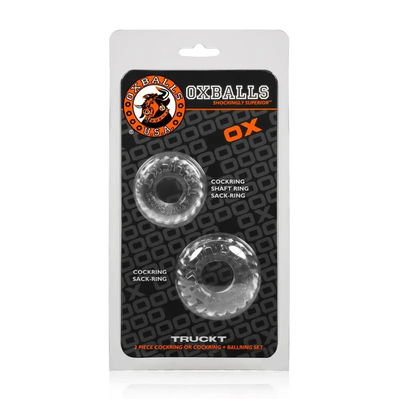Truckt 2 Pc Cockring Set Clear OxBalls Discreet Intimate Essentials.