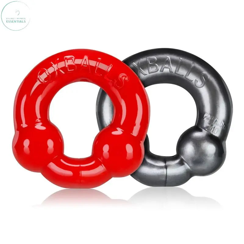 Affordable quality Ultraballs 2 Pk Cockring Steel And Red  from OxBalls by Discreet Intimate Essentials with Discreet Delivery 