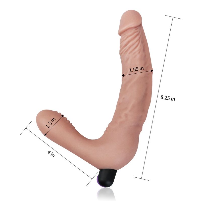 IJOY rechargeable strapless strap-on dildo with 8.25" long shaft and 1.55" wide head for G-Spot stimulation.