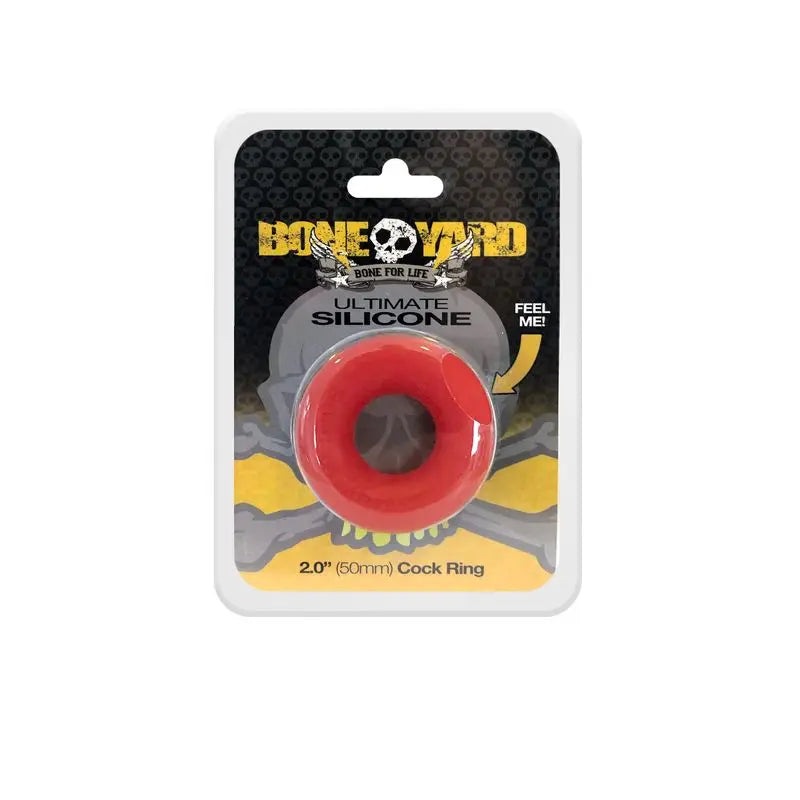 Ultimate Silicone Cock Ring Red Boneyard Discreet Intimate Essentials.