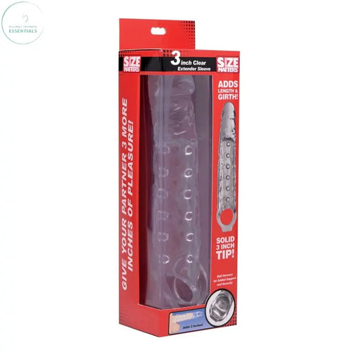 Affordable quality 3in Extender Sleeve Clear  from Size Matters by Discreet Intimate Essentials with Discreet Delivery 