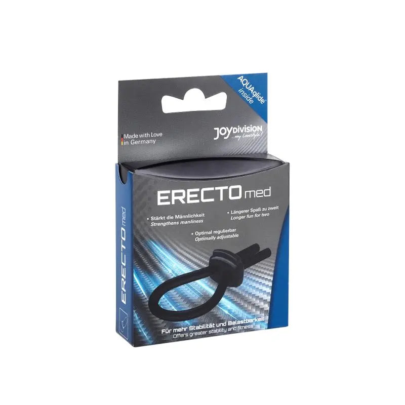 ERECTOmed Adjustable Cock Ring Black JOYDIVISION Discreet Intimate Essentials.
