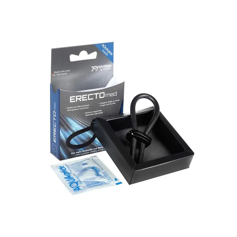 ERECTOmed Adjustable Cock Ring Black JOYDIVISION Discreet Intimate Essentials.