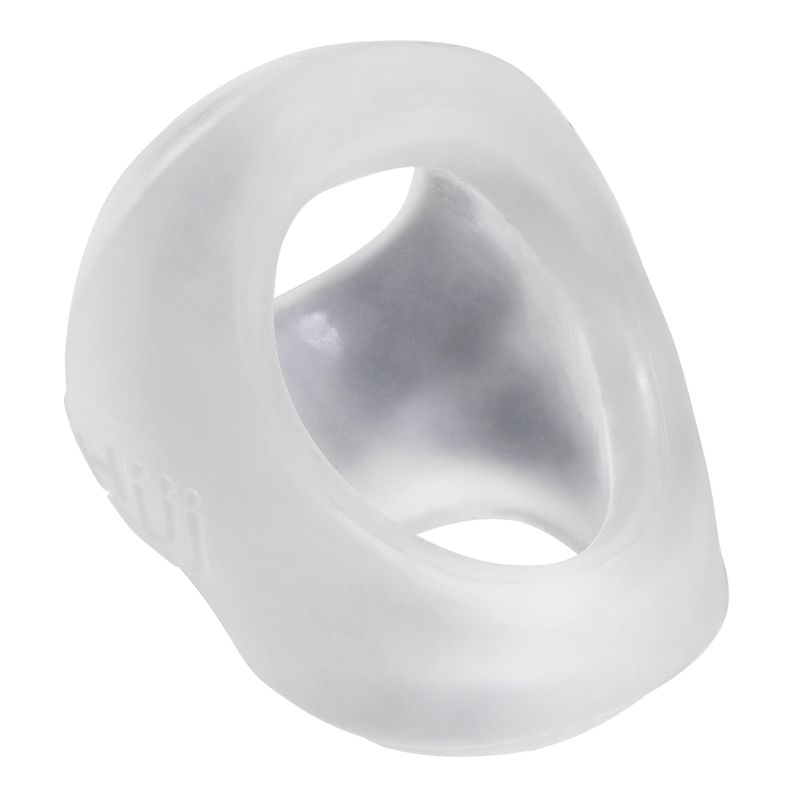 Cock ball sling by Hunkyjunk, clear silicone design for enhanced support and comfort.