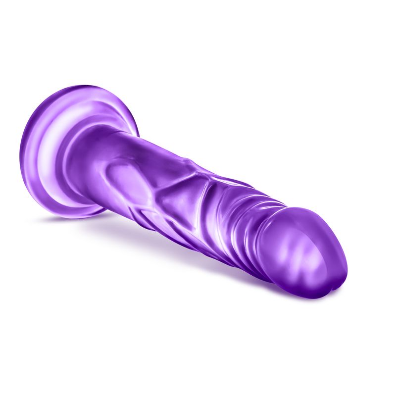 B Yours Sweet N Hard 5 purple, a realistic dildo with suction cup for versatile pleasure and easy cleaning.
