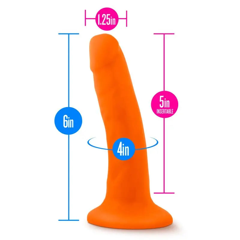 Neo Dual Density Cock 6in Neon Orange Neo Discreet Intimate Essentials.