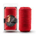 Temptasia Bondage Rope 10m Red packaging featuring soft cotton shibari bondage rope red for sensual activities.